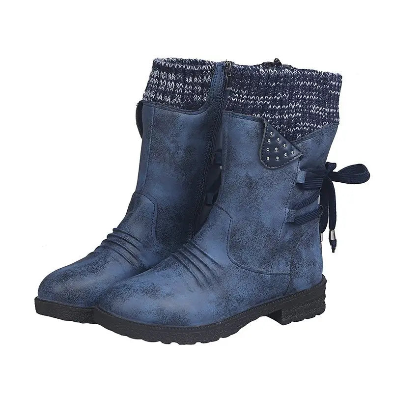 Snowy waterproof mid calf zipper boots