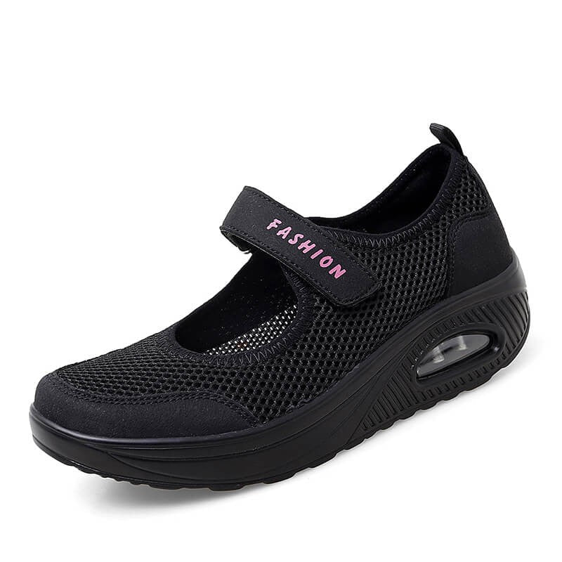 Womens stretchable breathable lightweight walking shoes