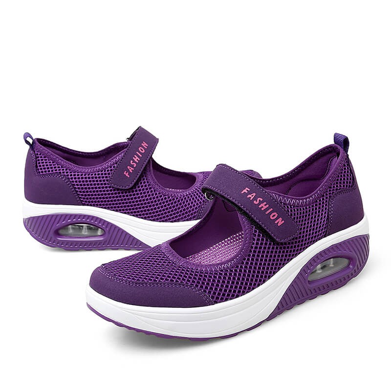 Womens stretchable breathable lightweight walking shoes