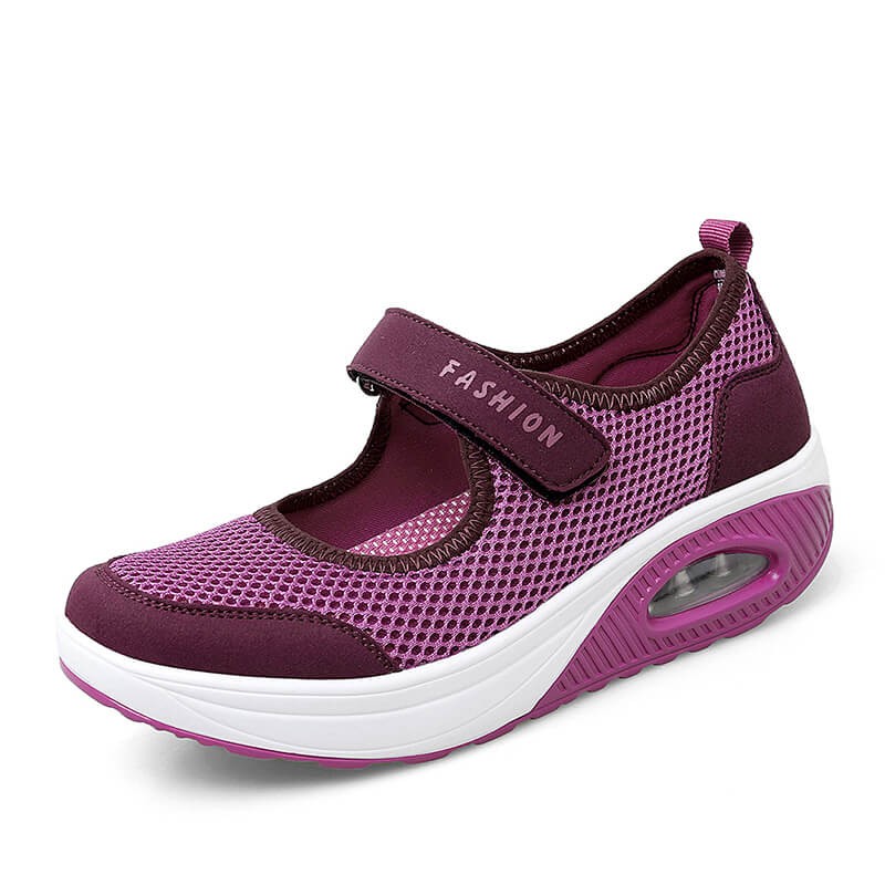 Womens stretchable breathable lightweight walking shoes