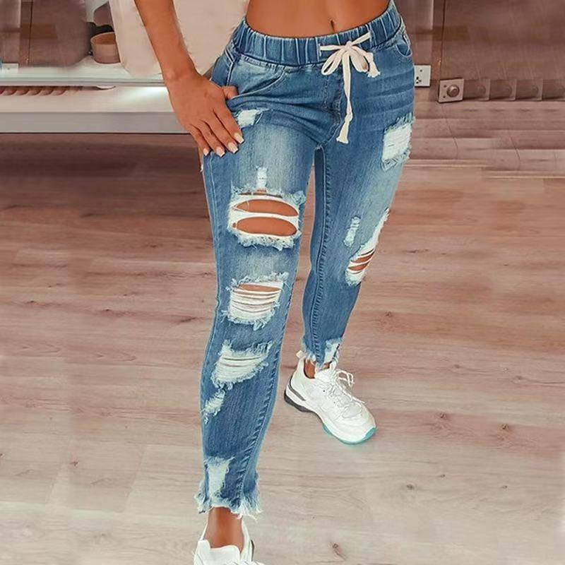 Women's Drawstring Denim Jeans