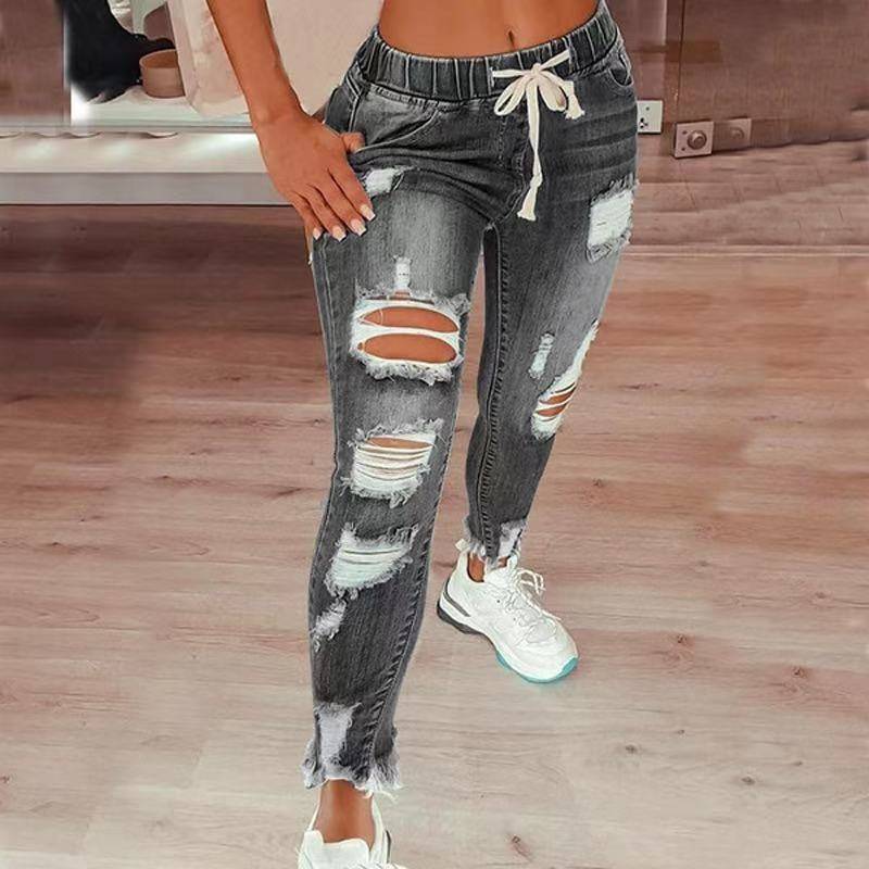 Women's Drawstring Denim Jeans