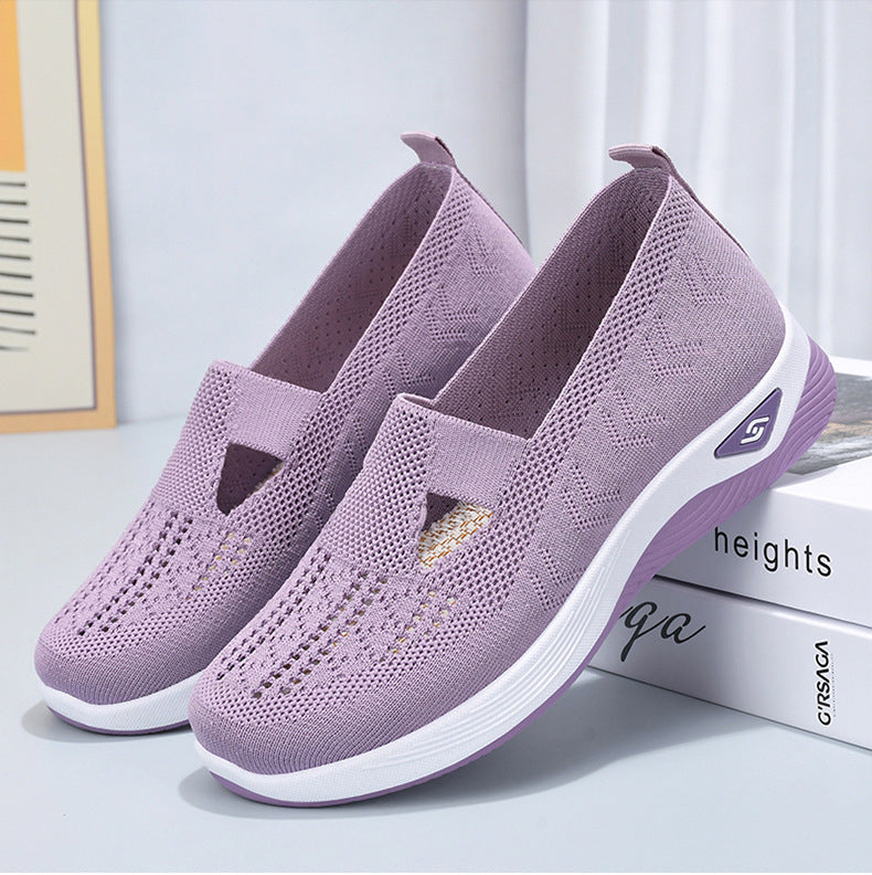 Women's woven orthopedic breathable soft sole shoes