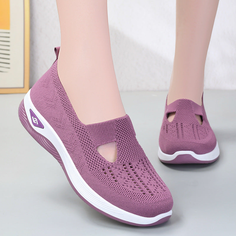 Women's woven orthopedic breathable soft sole shoes