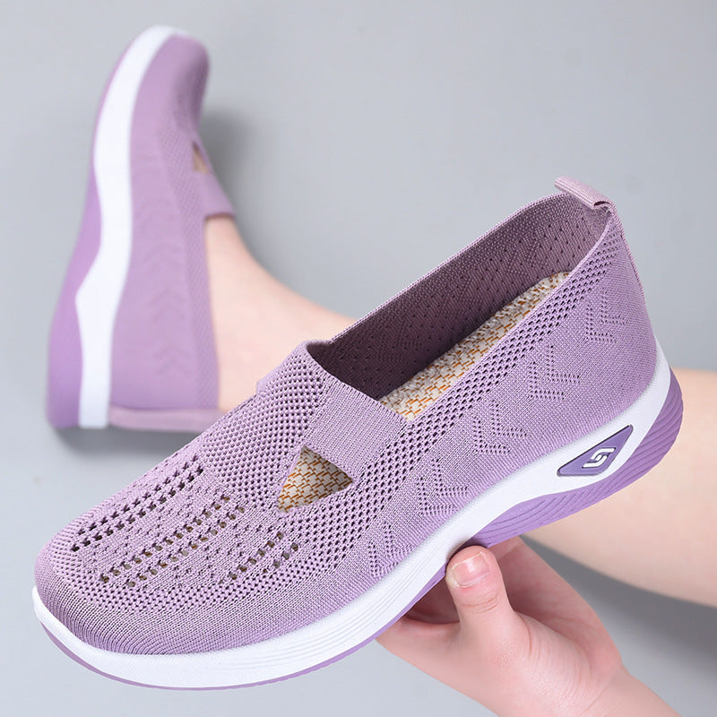 Women's woven orthopedic breathable soft sole shoes