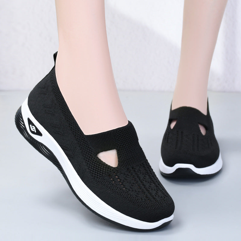 Women's woven orthopedic breathable soft sole shoes